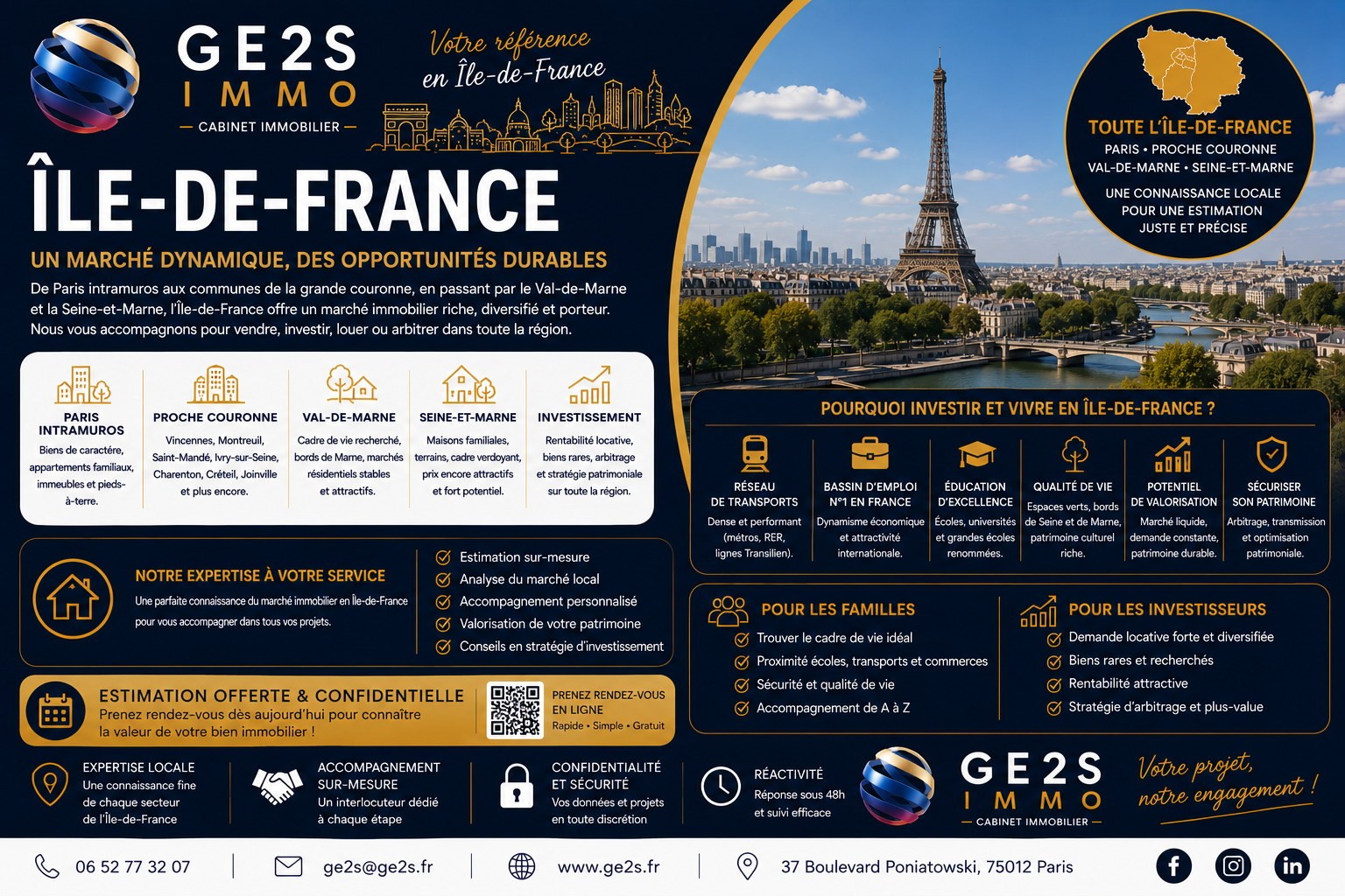 Île-de-France — visuel secteur GE2S IMMO