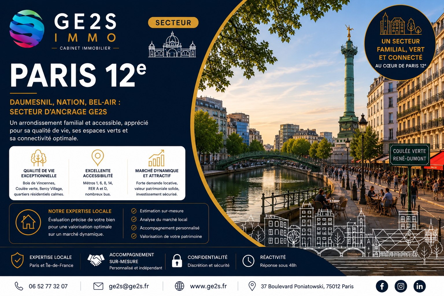 Paris 12e — visuel secteur GE2S IMMO
