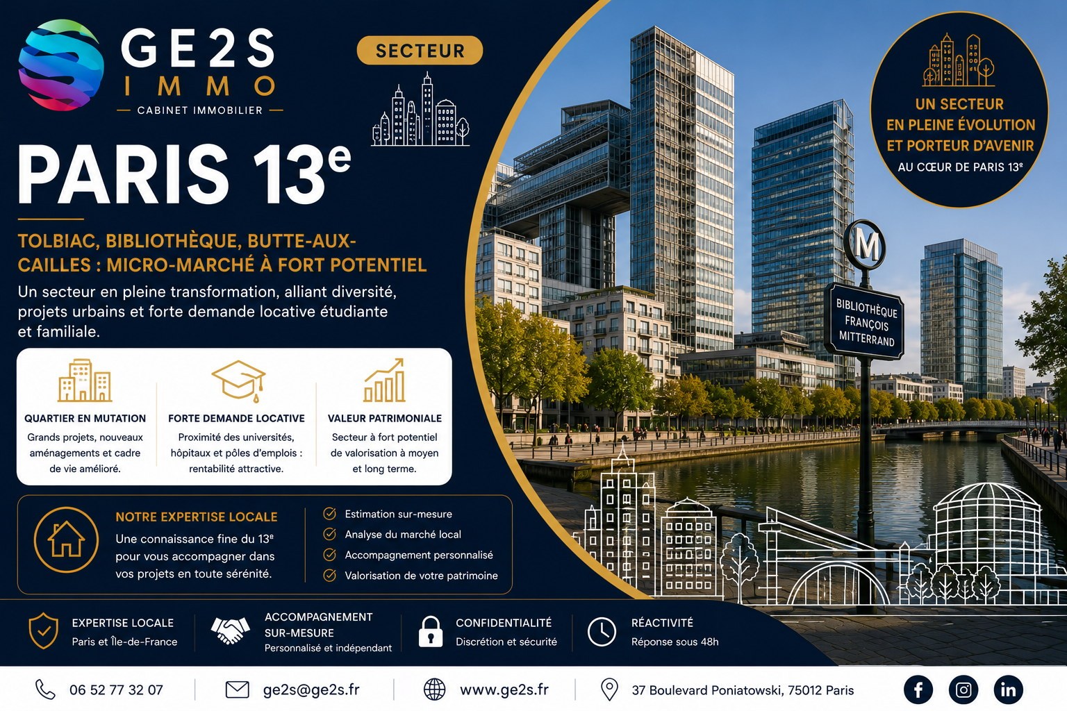 Paris 13e — visuel secteur GE2S IMMO