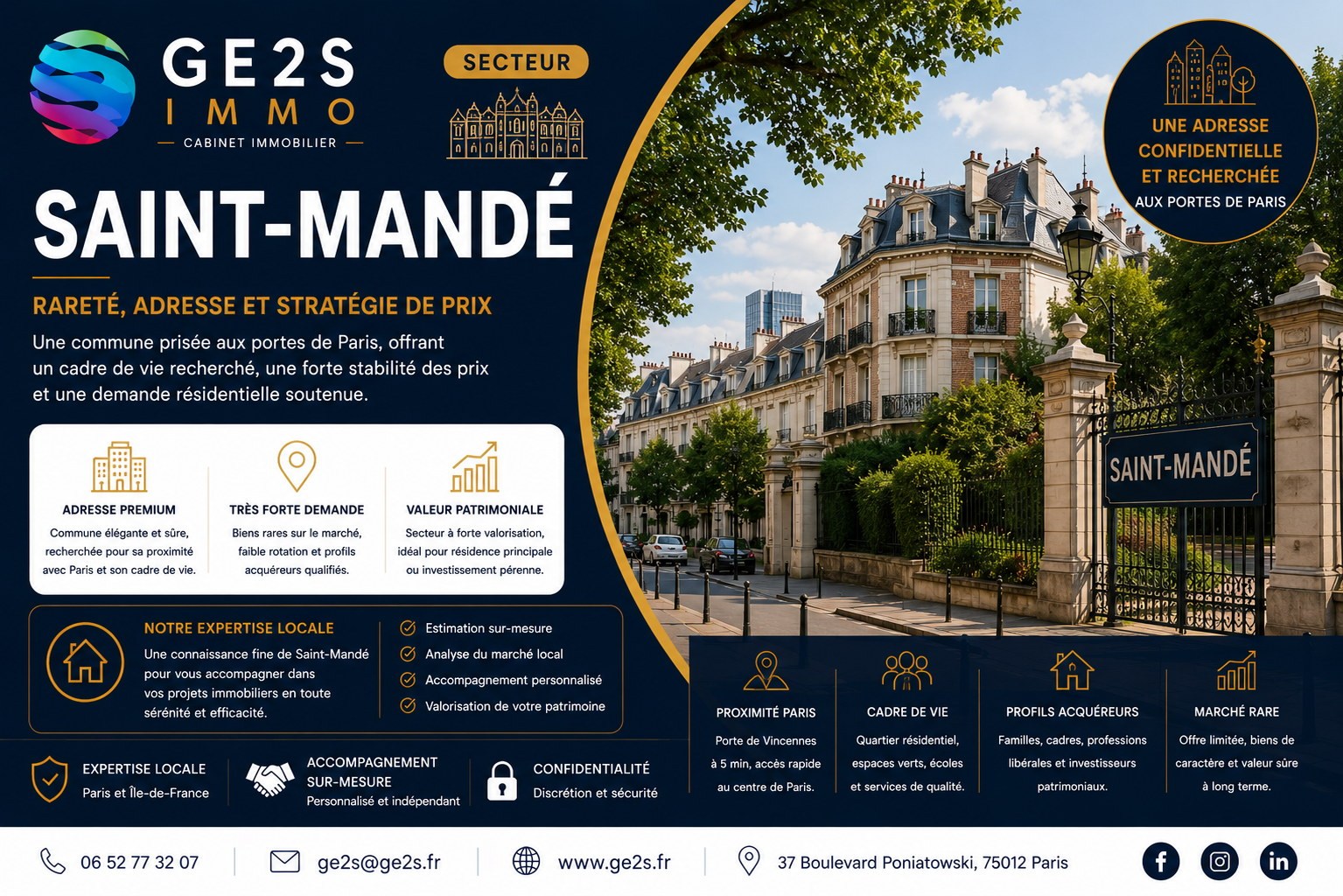 Saint-Mandé — visuel secteur GE2S IMMO